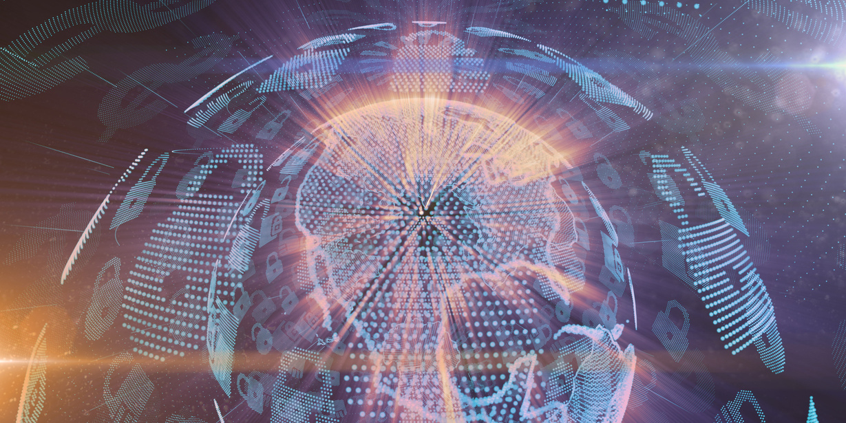 Crypto currency blockchain encryption world networks and finance graphic